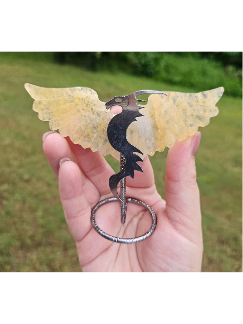 Golden Healer dragon on stand